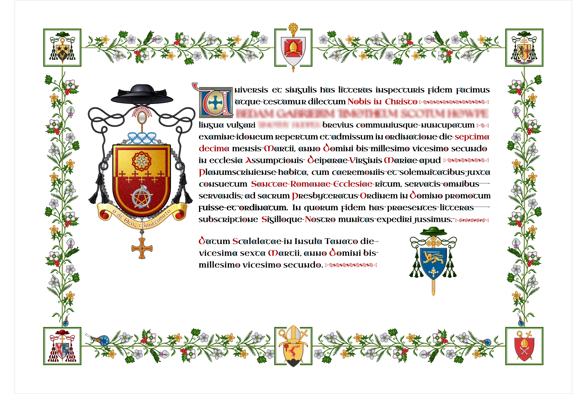 Ordination Certificate